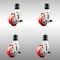 Service Caster 3 Inch 316SS Red Poly Swivel 1-7/8 Inch Expanding Stem Caster Set Brake SCC SCC-SS316EX20S314-PPUB-RED-TLB-178-4 - alternate 4